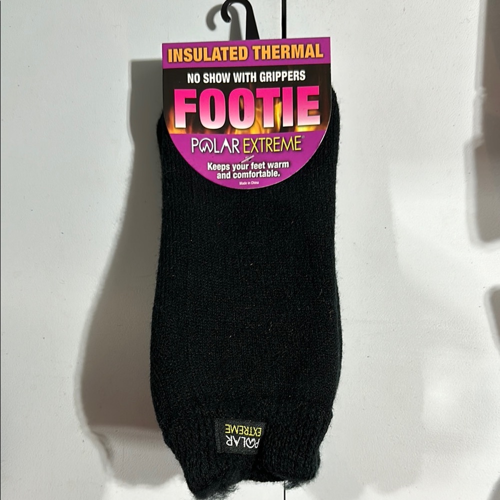 Black Insulated Thermal Footie Socks